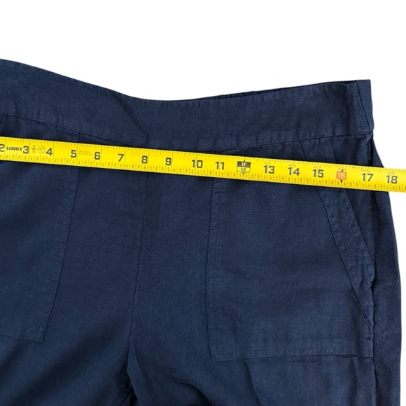 Naturals d&co. Navy Linen Blend Drawstring Pants - Picture 4 of 8
